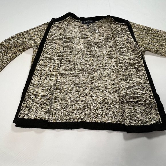 Evan Picone Petites Size PXL Open Cardigan Sweater Blazer Yellow Black - Picture 7 of 11